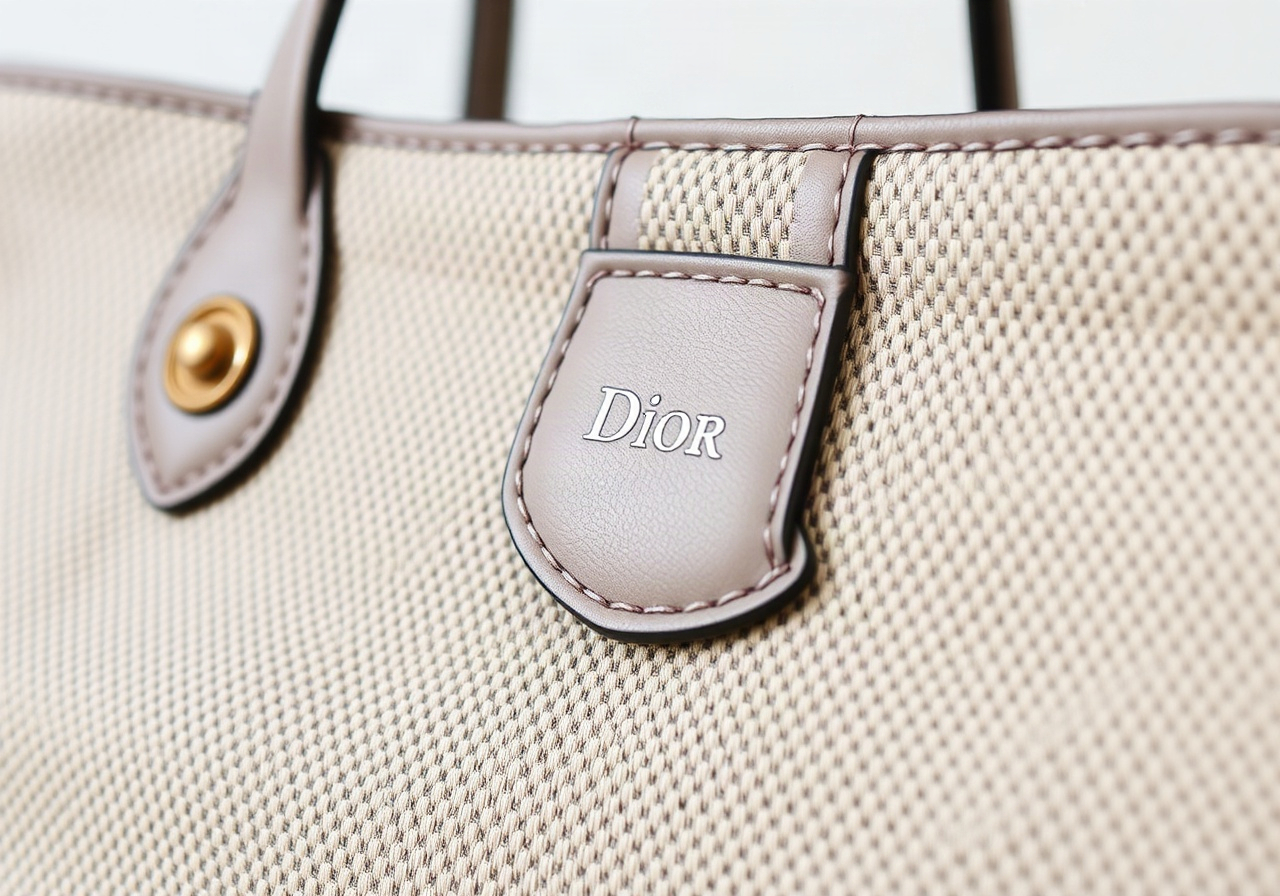 Макросъемка текстуры кожи винтажной сумки Dior 90-х годов